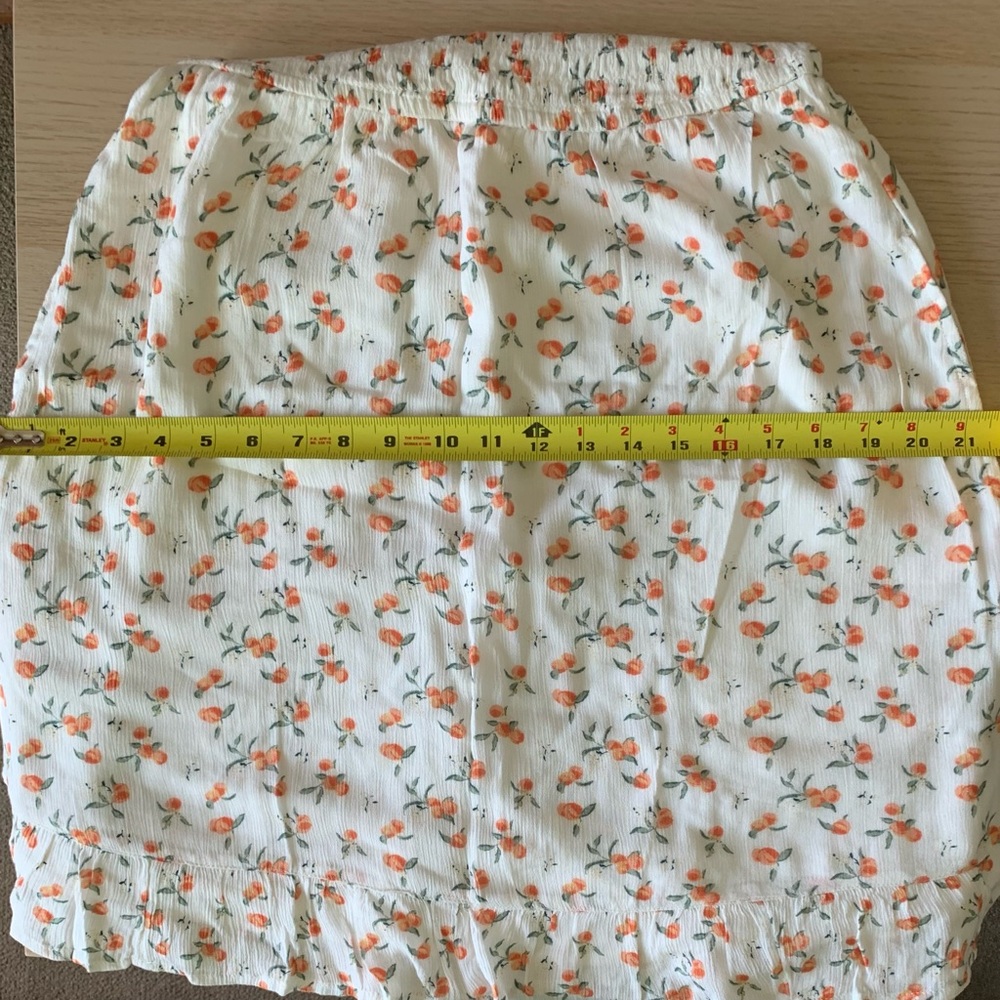 *SOLD* NWT Abercrombie & Fitch Smocked Squareneck Mini Dress, White Peach, MTall - Picture 11 of 15